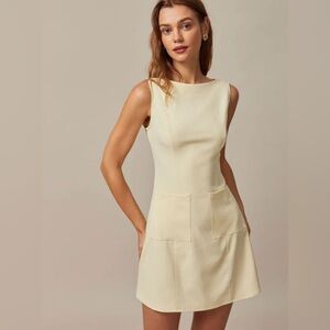 Pastel yellow mini dress